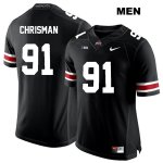 Men's NCAA Ohio State Buckeyes Drue Chrisman #91 College Stitched Authentic Nike White Number Black Football Jersey ZK20J68MD